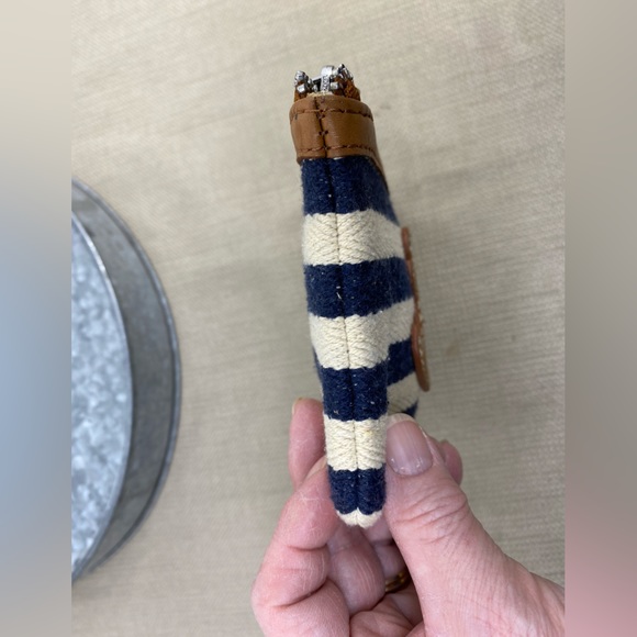 BRIGHTON BLUE/WHITE NAUTICAL STRIPE ZIP POUCH - Picture 4 of 9